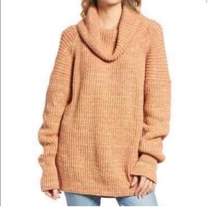 Free People Leo Tunic Cowl Sweater Petal Combo S
